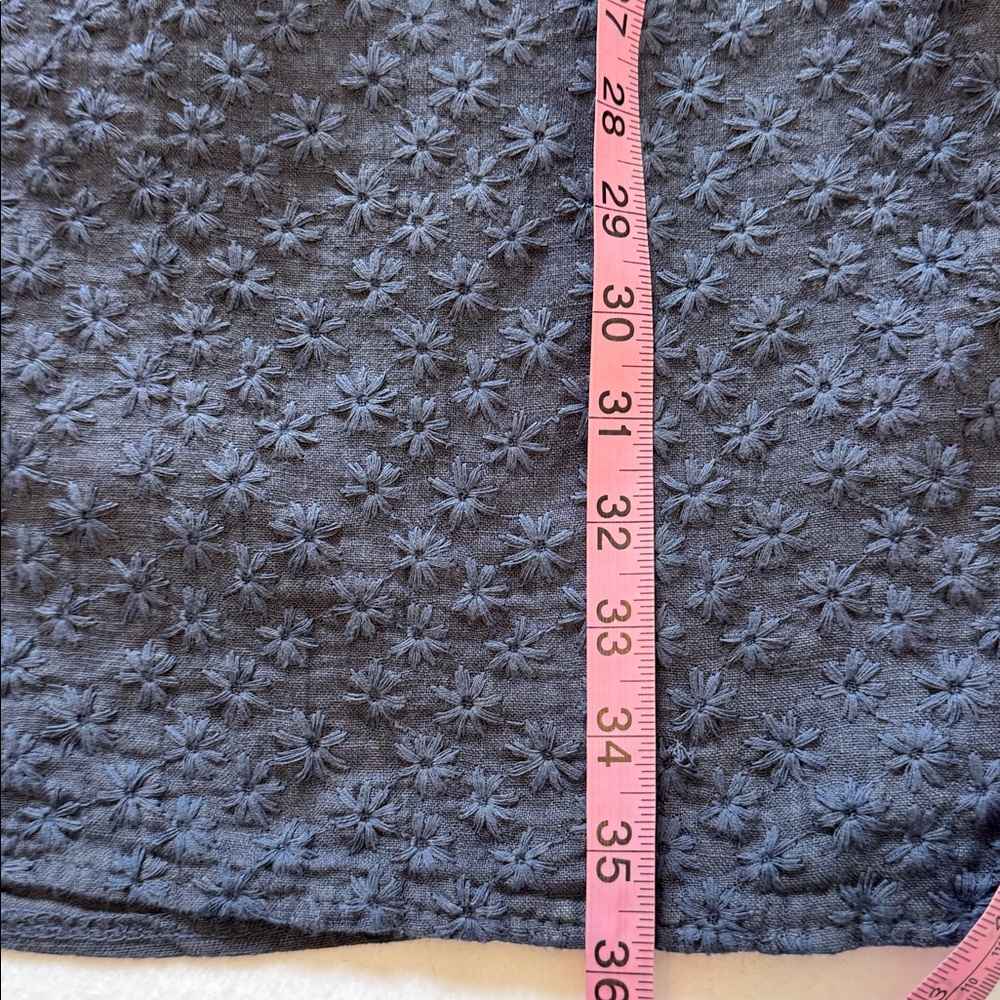 Lina Tomei Linen Blend Embroidered Shift Dress Made in Italy Artsy Casual Large - Picture 8 of 9